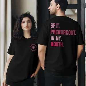 Spit Preworkout In My Mouth Printed Gym Shirt Tshirt Oversized 5xl Graphic Gym Shirt Vintage Tee Cot U Soft Touch Cotton Unisex Fashion Cotton Tee