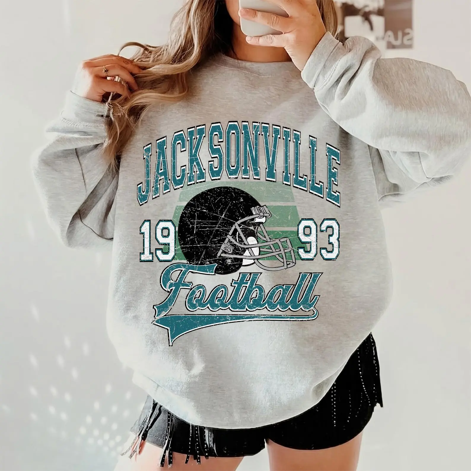 Vintage 90s Style Jacksonville Football Sweatshirt, Game Day Shirt, Jacksonville Team Football Shirt, Sunday Jacksonville, Jacksonville Hoodie, Jaguars Fan Apparel
