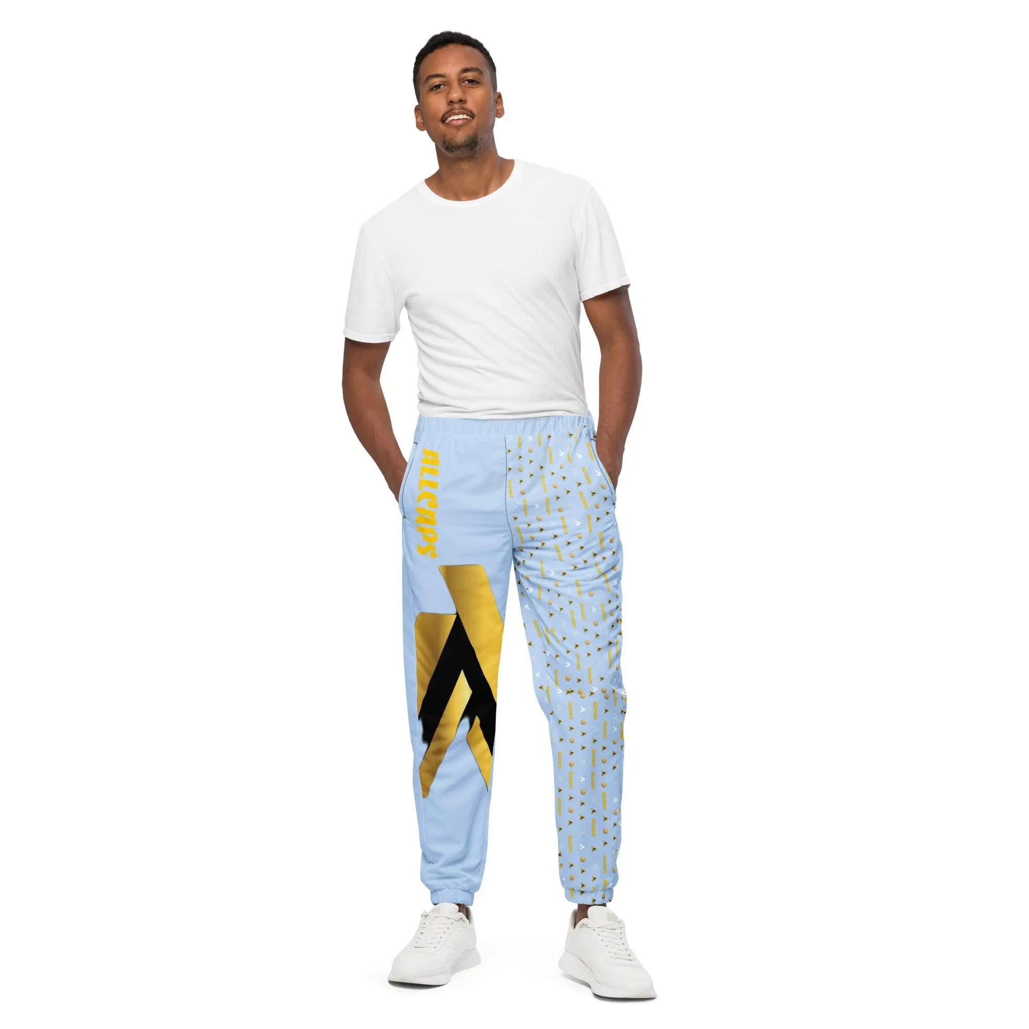 ALLCAPS 'HEATED' BLUE UNISEX TRACK PANTS