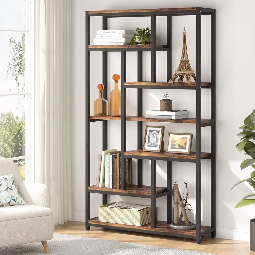 Tribesigns 79 Inch Vintage 7-Tier Bookcase For Home Office, Industrial Extra Tall 10-Shelf Bookshelf Organizer Tribesigns 79 Inch Vintage 7-Tier Bookcase For Home Office, Industrial Extra Tall 10-Shelf Bookshelf Organizer