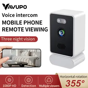 VAVUPO Security Camera 1080P HD Voice Intercom Mobile Remote Viewing 3 Night Vision 355° Rotation Detection Multiple Viewers with Micro SD