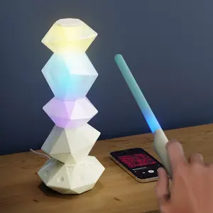Magic Wand Remote Atmosphere Lamp with Bluetooth-compatible Speaker, Rotatable Night Light, Living Room Bedroom Decor, Bedside Lamp