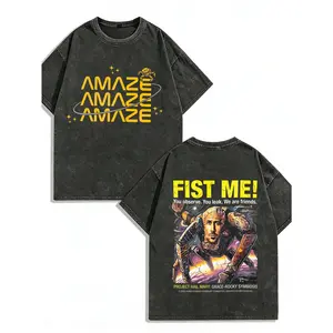 100% cotton pattern T-shirt. Sci-fi movie "2026" - "The Haley Marie Project". Rocky. Fashionable street retro style. Summer casual wear.