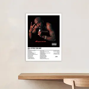 2Pac - All Eyez on Me - Modern music album cover canvas art poster, wall decoration print, song images, suitable for living rooms, bedrooms, home offices and dining areas, fitting interior home aesthetics, frameless.