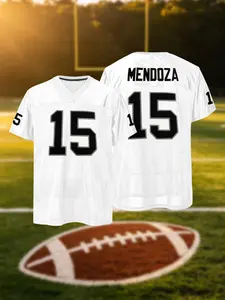 Las Vegas #15 Stitched Football Jersey, Men's Breathable Mesh Sports Uniform, V-Neck Short Sleeve Streetwear Hip Hop Shirt for Fans