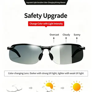 2026 Summer Retro Oversized Simple Square Frame Fashion Accessories, Outdoor Sports Driving, Fishing, Golf, Running, Climbing Day Night Safety GlassesPhotochromic Polarized Safety glasses,Sunglasses for Men & Women Oversized Vintage UV400