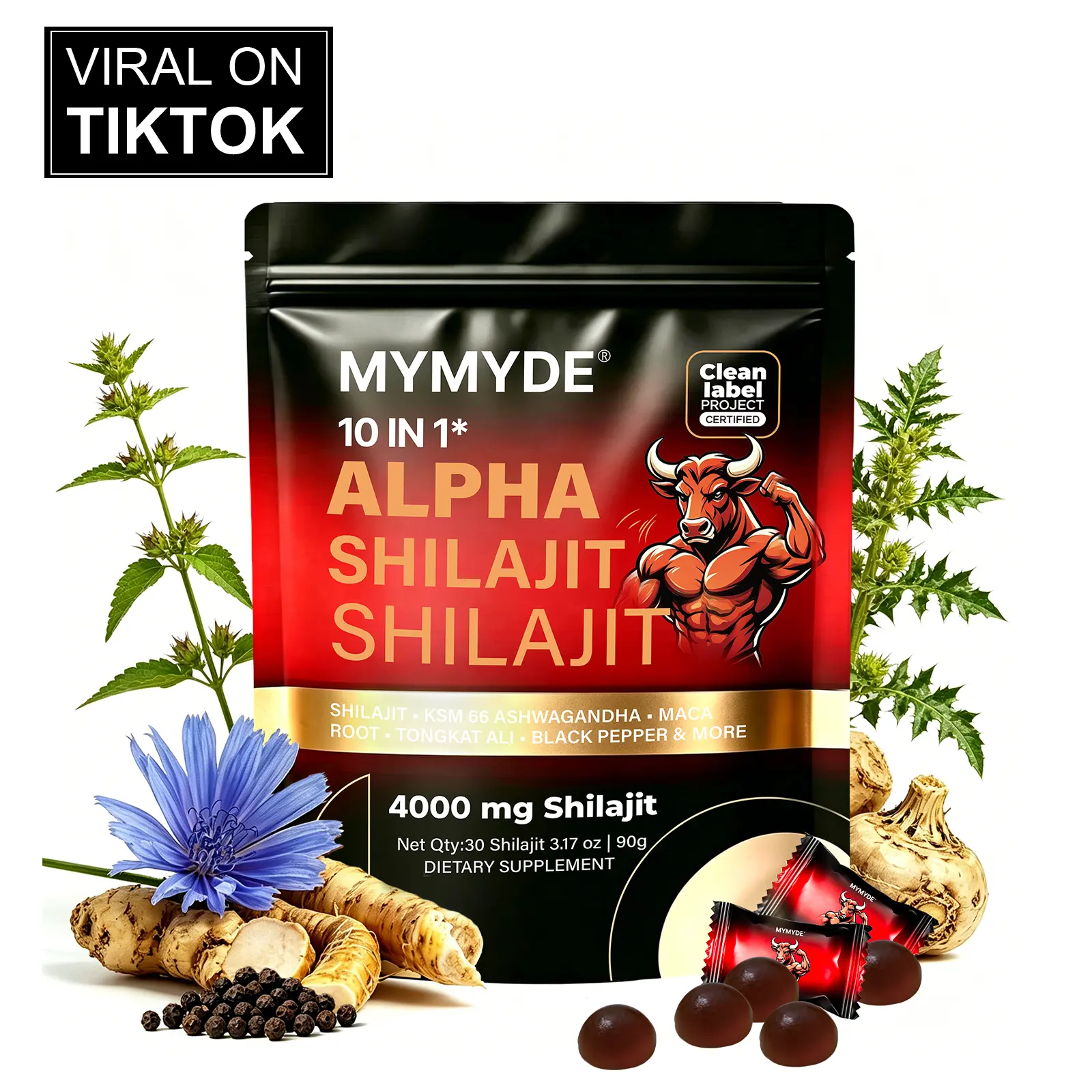 MYMYDE Alpha Shilajit Gummies: Apoyo diario de bienestar10en1