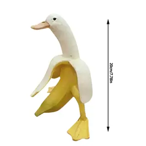 Banana Duck Statue Cute Resin Weather Resistant Duck Figurine Sculpture Creative Art Decorative Ornament for Indoor Outdoor Home Office Garden Yard