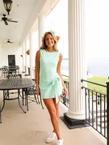 Beckham Athletic Dress - Green Stripe