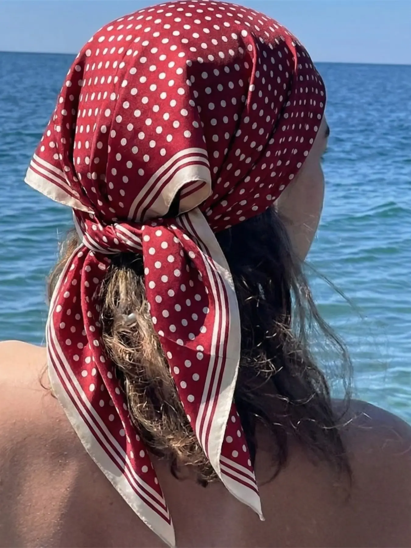 Polka Dot Striped Triangle Bandana, Neck Scarf Bandana, Multi-Use Ootd Accessory, Atmosphere Headscarf, Boho Style Shawl, Fashion Shawl Wrap, Versatile Fashion Item for Daily Wear