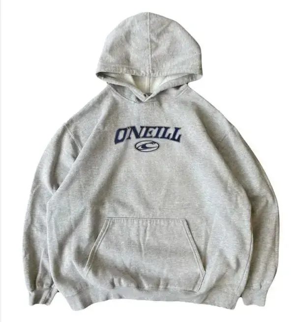 VTG 90s 2000s ONeill Oversized Hoodie, Surf Wear White Graphic Pullover for Men and Women, Unisex Casual Streetwear, USA-Made & Printed Apparel	