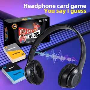 Sorry What Game Headset Party Board Card Game, Lip Reading Party, I'm Thinking of Guessing Party Game, Interactive Card Game for Family Night, Family Fun Game
