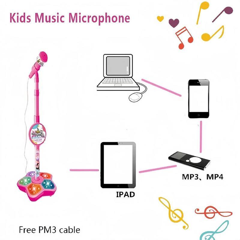 Unleash Your Child's Inner Pop Star! This Karaoke MicrophoneToy with Colorful LED Lights & Built-in Music EncouragesSinging, Boosts Confidence, and Makes a Perfect Birthday Giftfor children Aged 3-8. Fun, Educational, and Hours ofEntertainment!