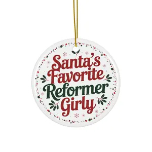 Santa's Favorite Reformer Girly | Pilates Christmas Ornament | Holiday Decor