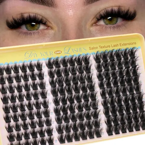 Cartoon Style Eyelash Clusters, Elf Lashes with Pointed Tips, Soft Fluffy Clusters, Fluffy False Eyelashes, Fake Eyelashes Clusters, Artificial Lashes, 14-18mm Fluffy Cluster Eyelash Extensions, DIY Home Application