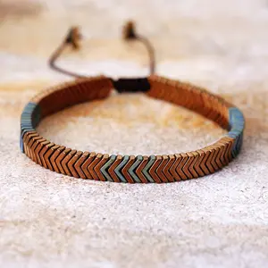 Premium New Minimalist V-Shaped Arrow Ironstone Handmade Adjustable Bracelet – Friendship & Couple Jewelry