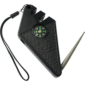 Pocket Knife Sharpener, Premium Hunting Knife Sharpener, 6-in-1 Outdoor Survival Tool, Designed for Sharpening Fishhooks, Essential for Campers and Anglers