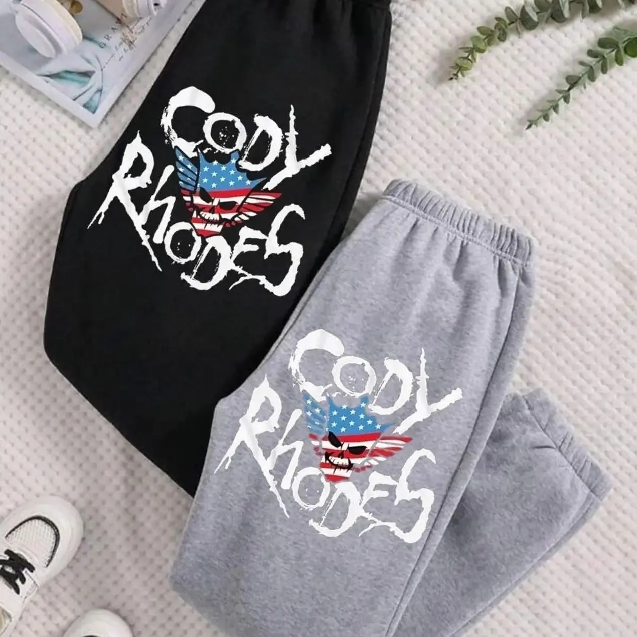Cody RhoDes Sweatpants Black Jey Uso Four Letters Unisex Trendy Streetwear WWE Sweatpants for Men & Women GHO 0
