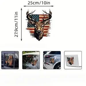 Truck Rear Window Stickers, Truck Rear Center Window Vinyl Stickers, SUV Rear Window Deer Stickers (Deer, 11x10 '')