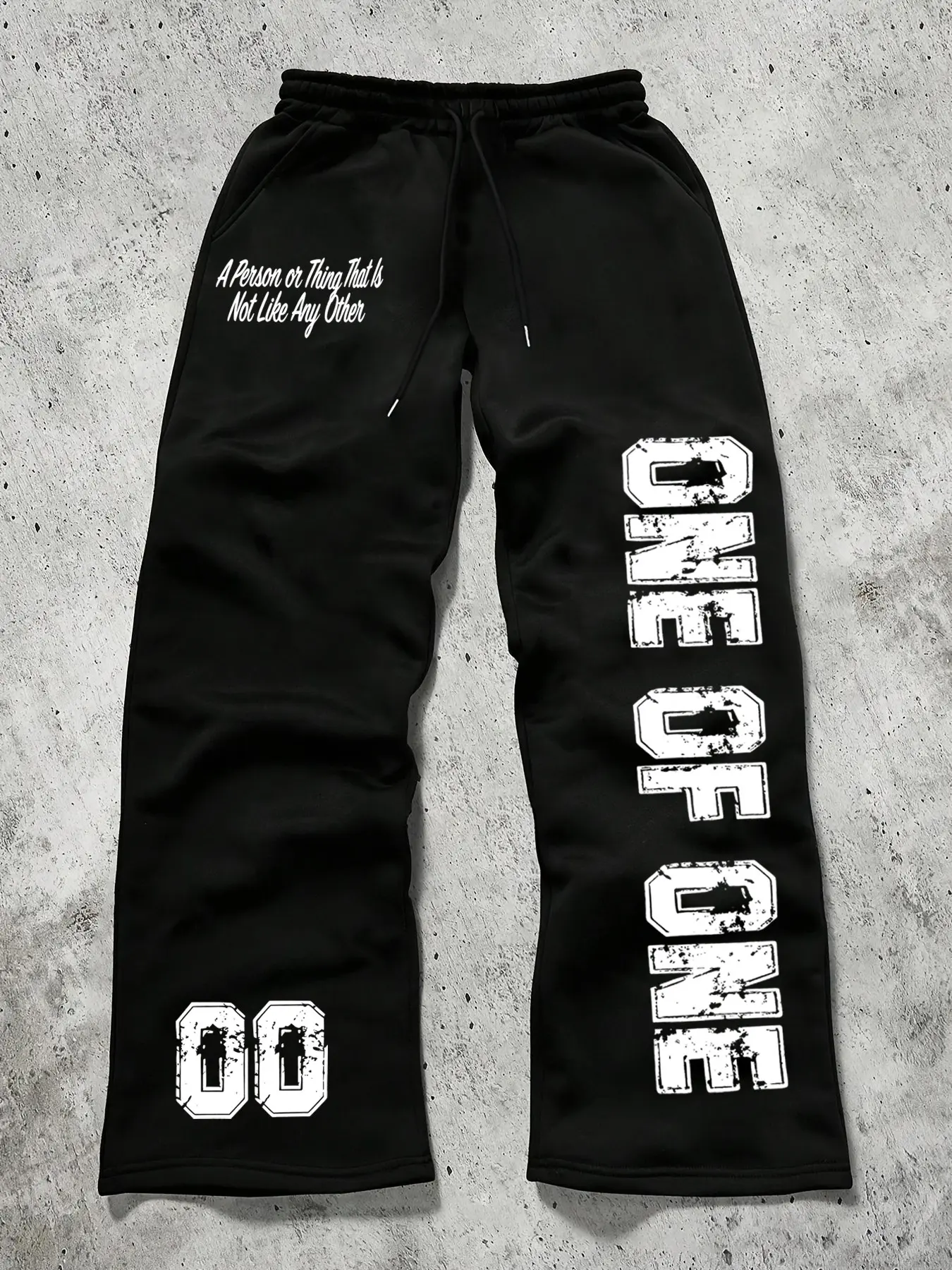 Men's Drawstring Waist Sweatpants, Tracksuit Bottoms, Letter Print Long Pants, Comfortable Fit, Unique Elements, Street Style Casual Pants, All Seasons, Adjustable Drawstring Sweatpants