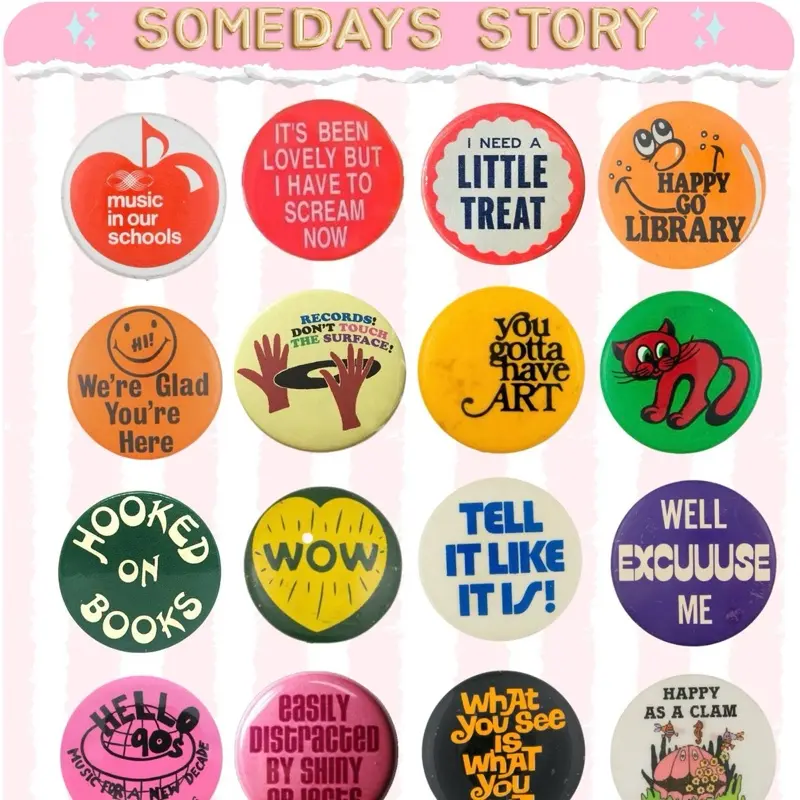 Backpack Badges - Somedays Story Vinyl Sticker Sheets - Aesthetic, Laminated, &durable journaling accents