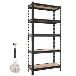 【Summervibes】VEVOR Storage Shelves, 5-Tier Adjustable, 2000 lbs Capacity, Heavy Duty Garage Storage Shelving Unit, Metal Utility Rack Shelf, for Kitchen Pantry Basement Bathroom, 28.35" W x 12.17" D x 59.84" H