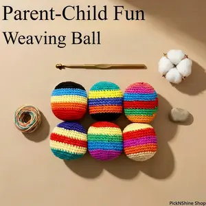 6Pcs 2026 Upgraded Handmade Crochet Footbags, Multicolored Geometric Pattern Assorted Juggling Balls, Ready-to-Use Foot Bag Toys for Adults and Beginners Entertainment