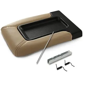 CROSSDESIGN Beige Center Console Armrest Pad Cover Latch Lid Fit For 1999-2007 Cadillac GMC Sierra