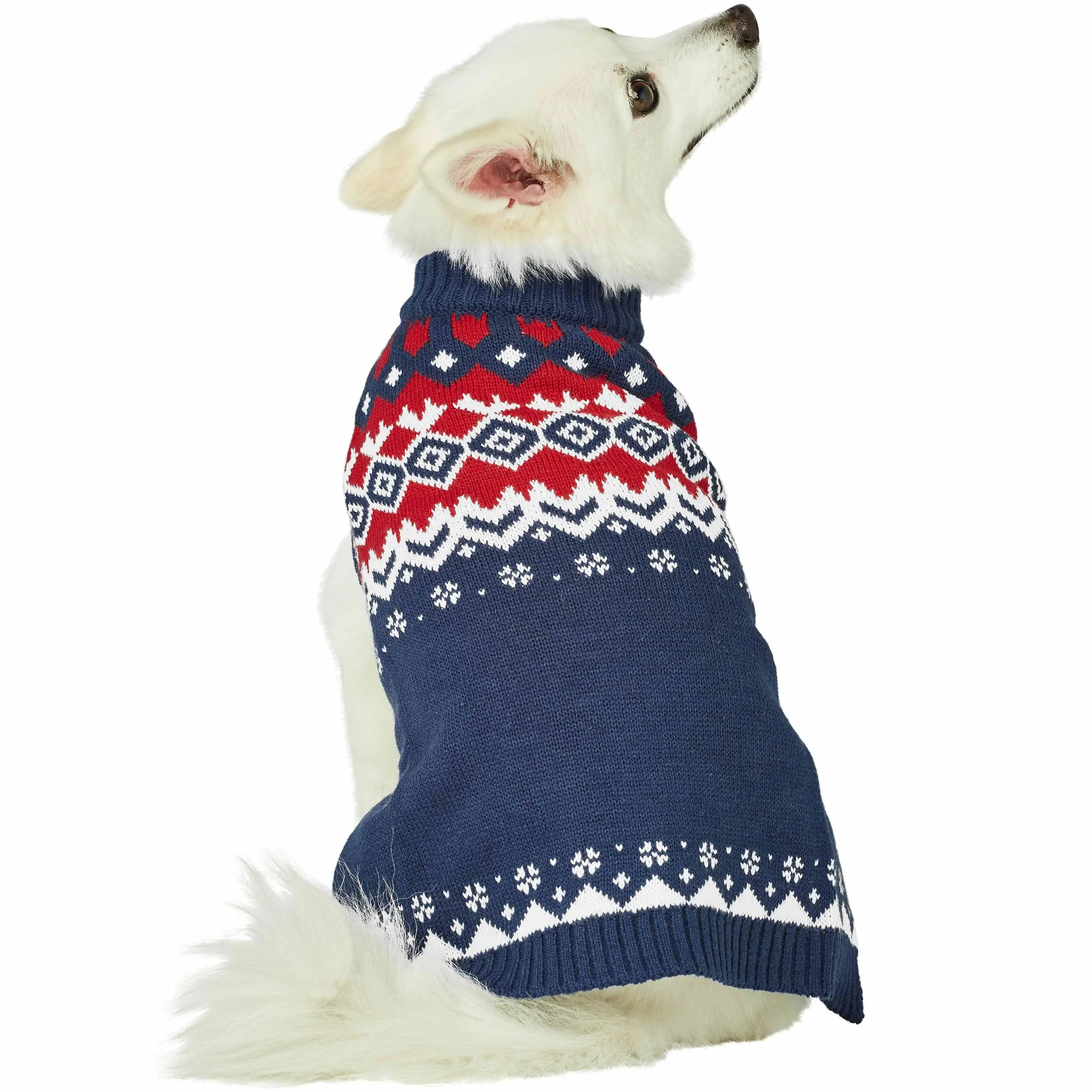 Navy Blue Dog Fair Isle Family Matching Sweater Cozy