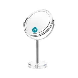Make Up Mirror with 7x Magnification, Bathroom Makeup Mirror Round for Home and Travel