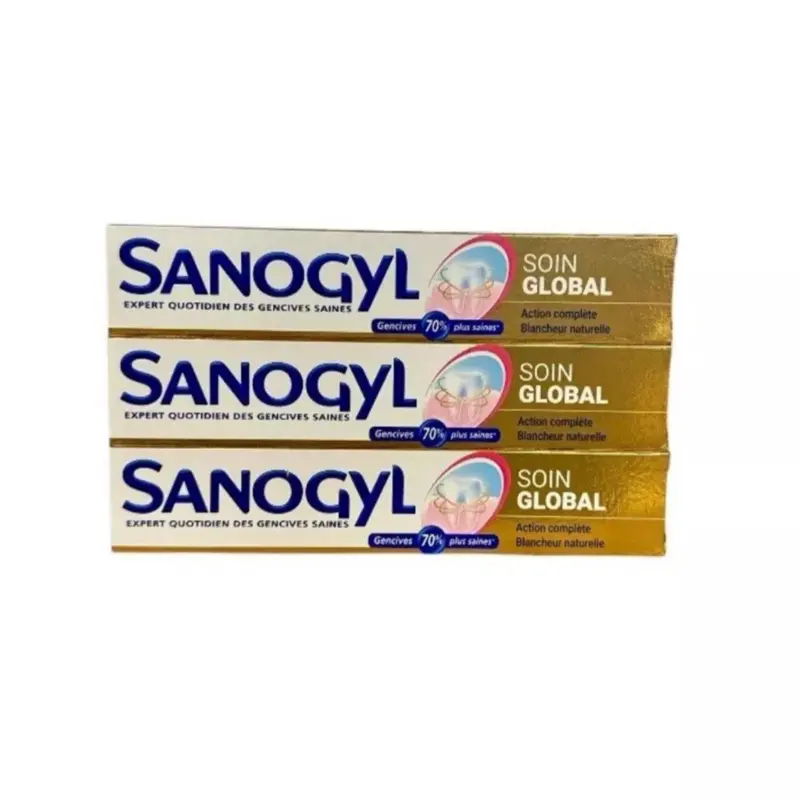 Sanogyl Soin Global (Pack Of 1,2,3) - Expert Quotidien des Gencives Saines, 70% Plus Saines, Action Complete, Blanchissement Naturelle 75 ml