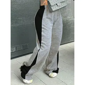 Aladies'multi-colorstretchwaiststraight-legwide-legsweatpants,versatileandsuitableforallseasons,autumnandwinter.