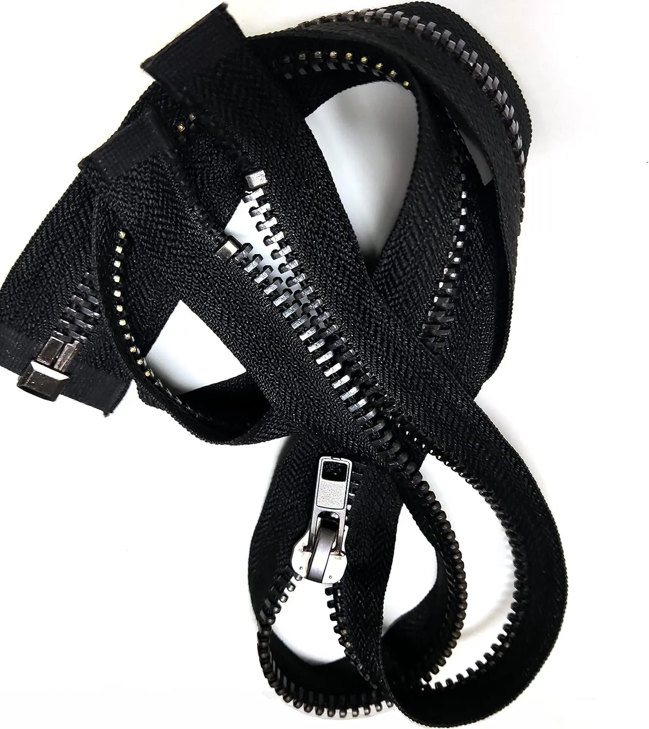 #10 26 Inch Black Metal Zipper Separating Zipper for Sewing Jacket Crafts Dress Bag Coats Heavy Duty DIY  Replacement Zippers (66cm Balck Nickel)