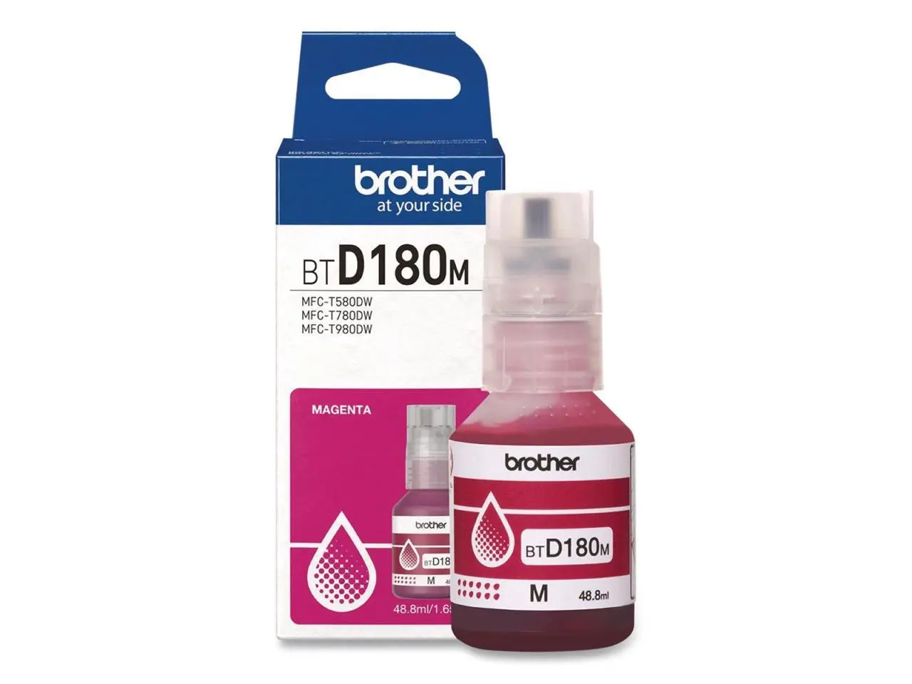 Brother Genuine BTD180M High Yield Magenta Ink Bottle Brother Genuine BTD180M High Yield Magenta Ink Bottle