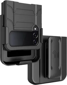Case with Clip for Galaxy Z Flip 4 5G, Nakedcellphone Special Ops Tactical Dual Layer Rugged Protector Cover and [Rotating/Ratchet] Belt Hip Holster Combo for Samsung Z Flip4 Phone (SM-F721U, 2022)