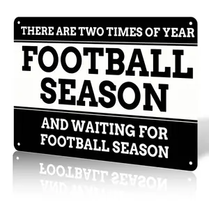 8x12 in Aluminium Funny Metal Sign, Home Decor Plaque for Football Season Themed Spaces