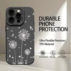 Matte Phone Case Cover with a Dandelion Design, Featuring UV Printing And 360-Degree Full Protection for Various Iphone Models Including 16, 11, 12, 13, 14, 15 Pro Max, XR, X/XS, 7, 8 Plus, SE, And Mini.