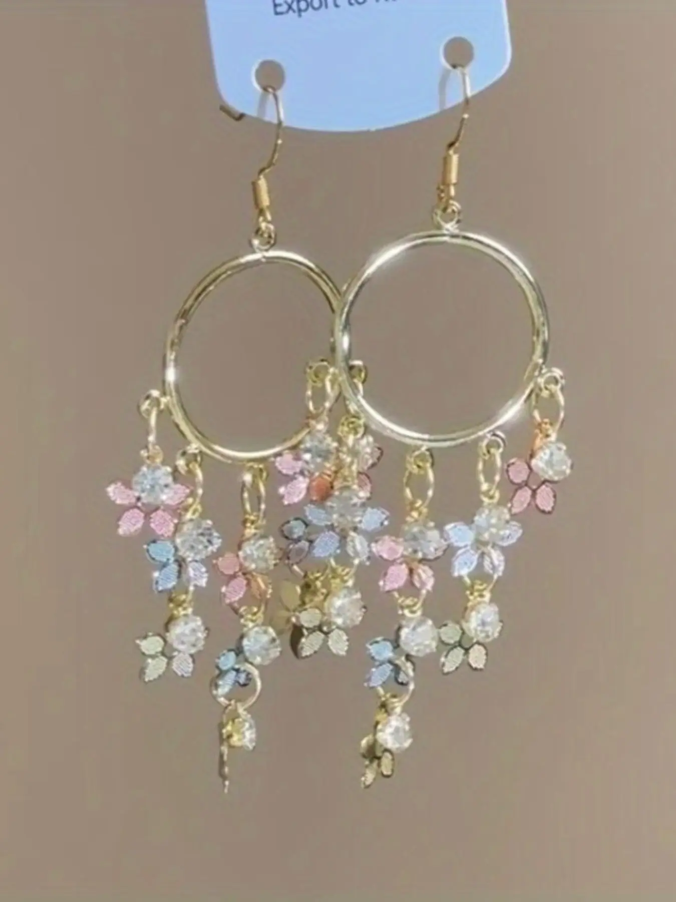 Elegant Floral Tassel Long Dangling Earrings for Women, Simple and Chic Party Jewelry, Perfect for Vacation and Special Occasions, Party Festival Earrings, Stylish Jewelry