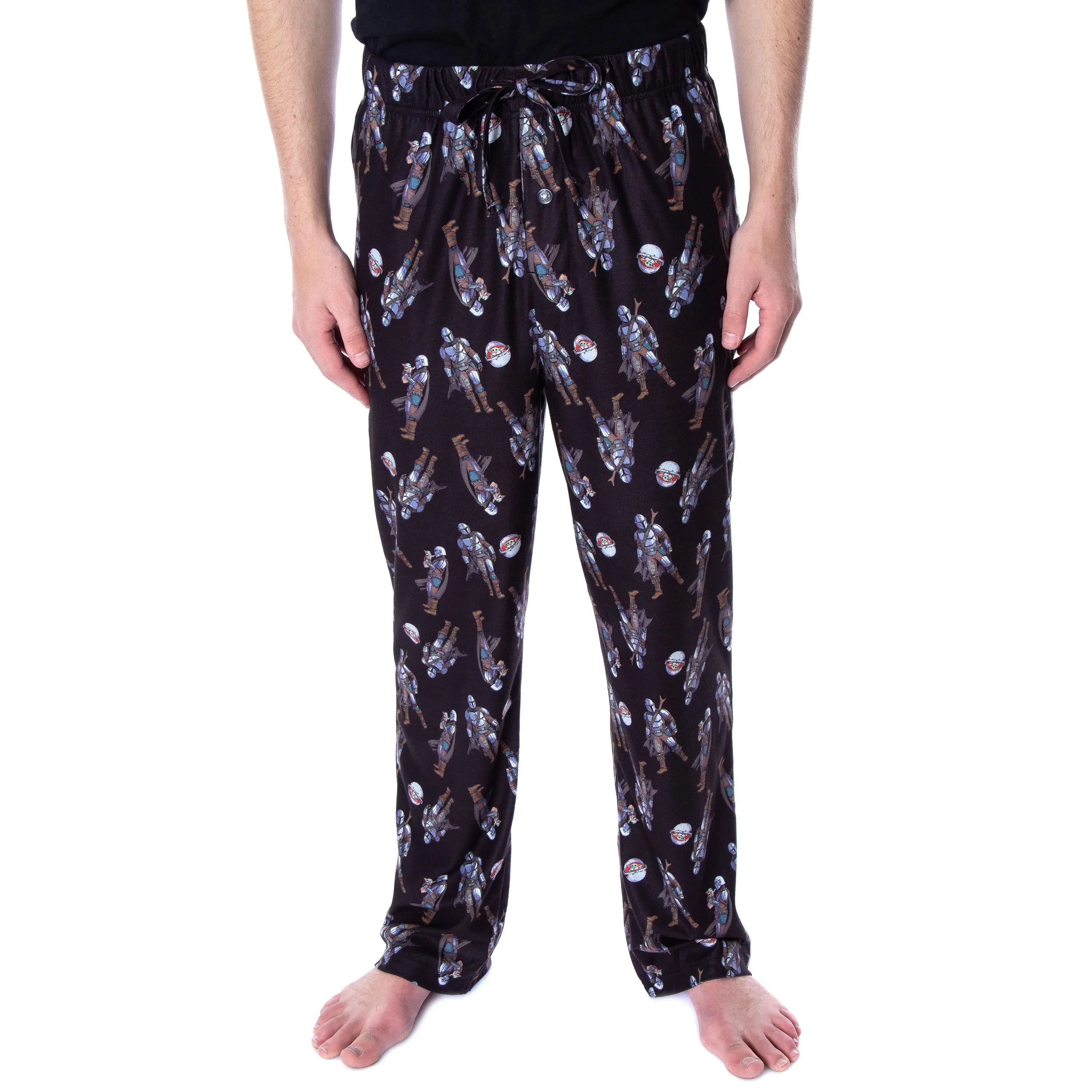Star Wars Men's The Mandalorian Mando and Baby Yoda Sleepwear Lounge Pajama Pants