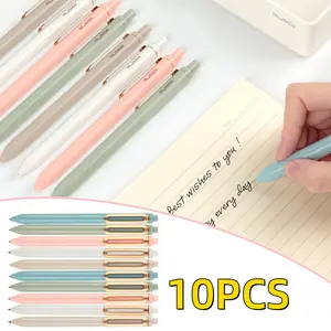 10PCS Gel Pens,0.5mm Retractable Quick Dry Blcak Gel Ink Pens Point Rolling Ball Gel Pen, Smooth Writing No Bleed for Journaling Note Taking, Home School Office Supplies