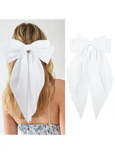 1Pc Large Elegant Bow Hair Accessory, Fashion Bow Hair Clip, White Bow Hair Accessory, Suitable for Women’s Daily Wear, Work Attire, Wedding Parties, Graduation Ceremonies, Christmas, Halloween Parties, Valentine’s Day Gifts