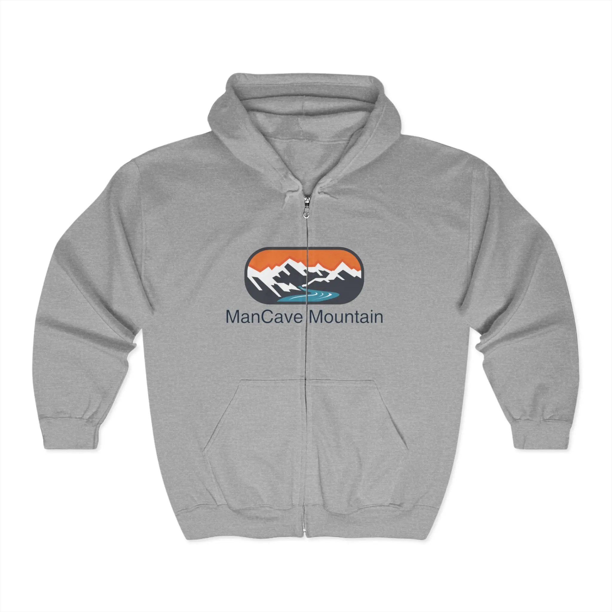 MANCAVE MOUNTAIN  - Mountain Adventure Zip-Up Hoodie for Nature Lovers, Cozy Layer for Camping, Gifts for Outdoorsy Friends. Casual Cotton for men and women.