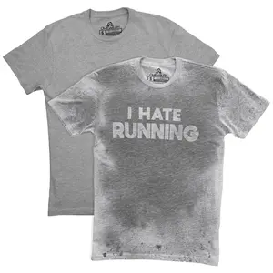 I Hate Running Sweat Activated T-Shirt Gym Shirt. Invisible Design Until You Sweat. Unisex Quick Dry Breathable