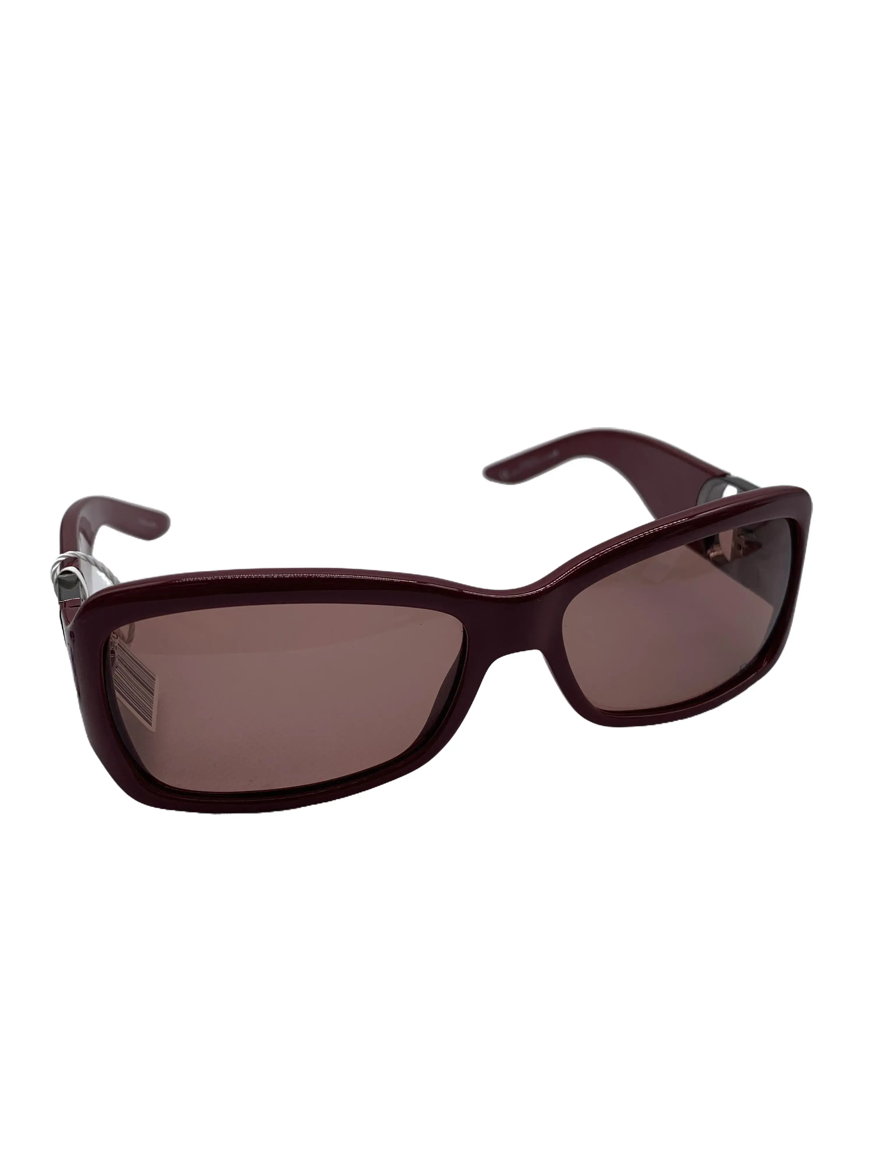 Pre-owned Dior Burgundy Narrow Rectangle Sunglasses with Light Pink Lenses/FYAR06304017/4017
