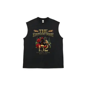 Retro washed pure cotton vest, featuring a universalprinted design suitable for both men and women, and canbe worn all year round.