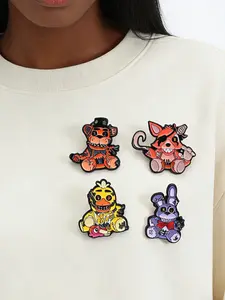 Five Nights at Freddy's Bear Lapel Pin Set, 4-Piece Horror Game Character Pins, Accessories, Perfect Gift for Cosplay Fans & Collectors