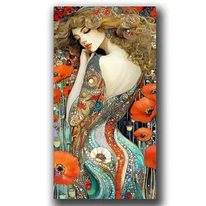Klimt Sexy Beautiful Woman Diamond Painting Kits for Adults, DIY Diamond Art Paintings Kit, 5D Full Drill, Gem Art Crafts, Wall Decor