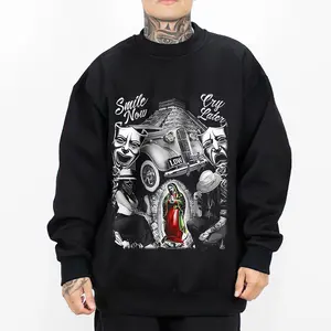 Smile Now Cry Later Aztec Mens T-Shirt Print, Chicano Clothing Cholo Clothing Chicana Shirt Cotton Menswear