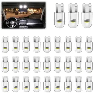 30 Pcs Car 194 LED Bulb, Wedge COB LED Replacement Bulbs Error Free for Car Dome Map Door Courtesy License Plate Lights, 12V Interior Bulbs for Cars, White