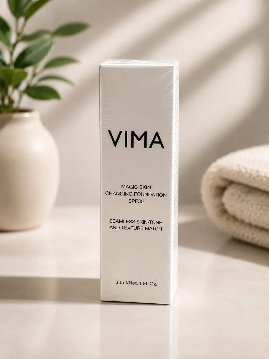 VIMA Magic Skin Changing Foundation SPF30 White and Black Seamless Skin-Tone and Texture Match 30ml/1 Fl. Oz.